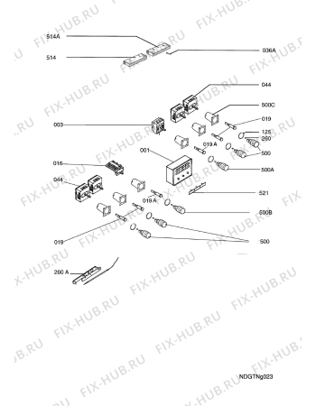 Взрыв-схема плиты (духовки) Aeg Electrolux E43012-4-D R05 - Схема узла Functional parts